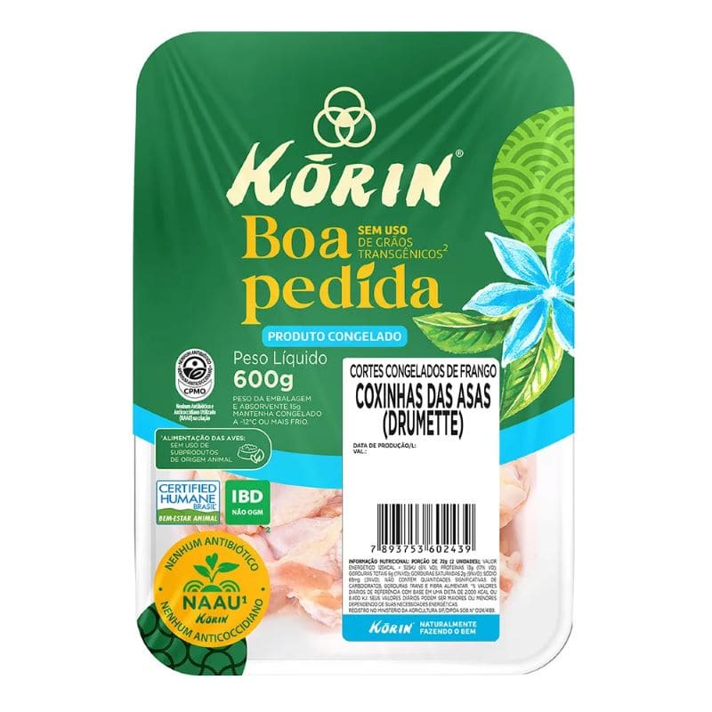 Coxinha Das Asas De Frango Congelada Drumette Korin 600G